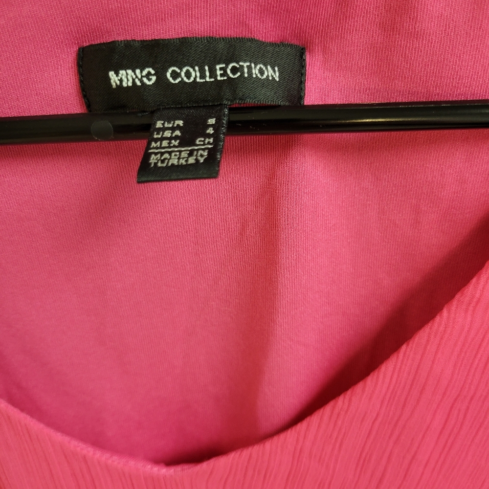 Mango Collection Ruffled Pink Top Size 4 - Picture 2 of 10